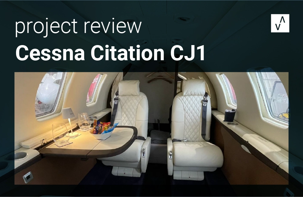 Cessna citation cj1, aerovisto group, Aircraft interior refurbishment.